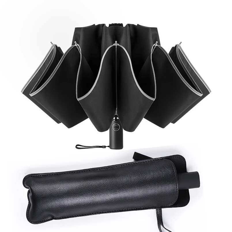 Automatic Umbrella Reverse Folding Business Umbrella With Reflective Strips Umbrellas Rain For Men Women Windproof Male Parasol
Automatic Umbrella Reverse Folding Business Umbrella With Reflective Strips Umbrellas Rain For Men Women Windproof Male Parasol