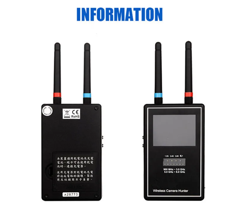 Mini Wireless Camera Hunter Full Band Video Scanner Image Display Multi Wireless Camera Lens Detector Full-range Anti-Candid 
Mini Wireless Camera Hunter Full Band Video Scanner Image Display Multi Wireless Camera Lens Detector Full-range Anti-Candid