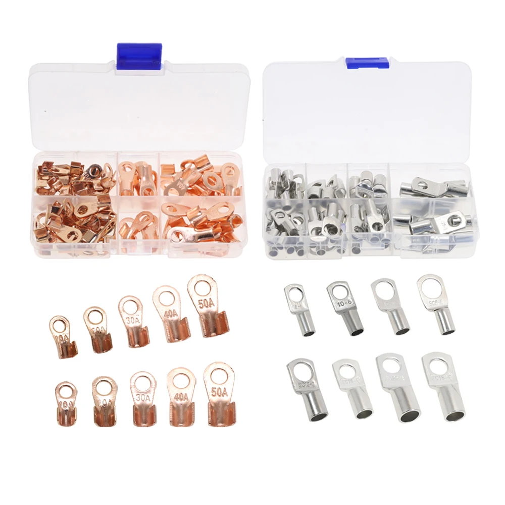 70/60pcs OT SC Bare Terminals Lug Red Tinned Copper Tube Lug Ring Battery Wire Connectors Cable Crimped Soldered Terminal Kit
70/60pcs OT SC Bare Terminals Lug Red Tinned Copper Tube Lug Ring Battery Wire Connectors Cable Crimped Soldered Terminal Kit