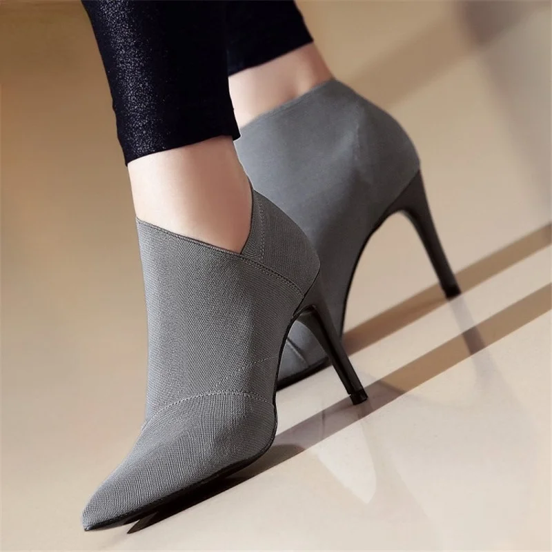 2021 Grey Fashion Women High Heel Booties Large Size 34-41 Female High-Heeled Boots Young Ladies Booties 8.5cm Heel Cloth Boots
2021 Grey Fashion Women High Heel Booties Large Size 34-41 Female High-Heeled Boots Young Ladies Booties 8.5cm Heel Cloth Boots