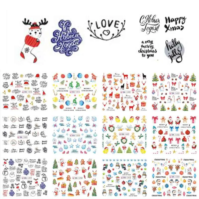 12 Designs Nail Stickers Xmas Santa Claus Gift Sliders Tattoo Santa Claus/Snowman Fruits Patterns Water Decals Manicure Decor
12 Designs Nail Stickers Xmas Santa Claus Gift Sliders Tattoo Santa Claus/Snowman Fruits Patterns Water Decals Manicure Decor