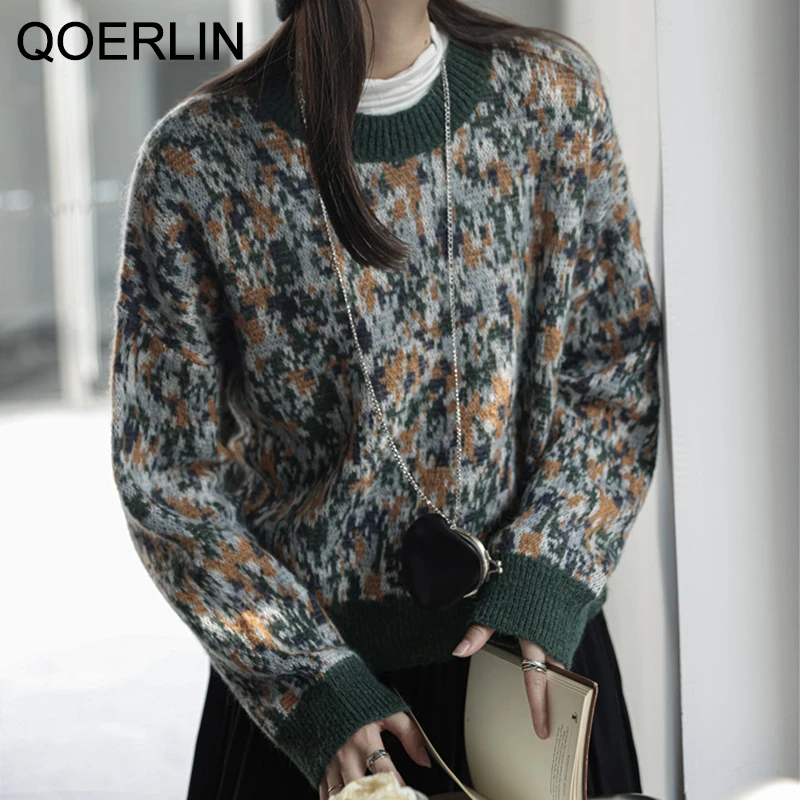 QOERLIN Vintage Hit Color Sweaters Women Korean Fashion Chic O-Neck Ladies Pullovers Student Winter Female Jumper Loose Casual
QOERLIN Vintage Hit Color Sweaters Women Korean Fashion Chic O-Neck Ladies Pullovers Student Winter Female Jumper Loose Casual