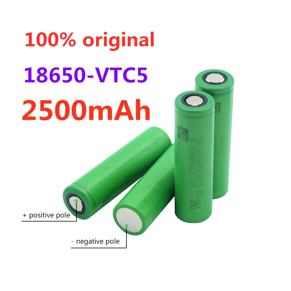 100% оригинальный 3 6 В 18650 VTC5 2600 мАч литиевая аккумуляторная батарея US18650VTC5 30A разряд