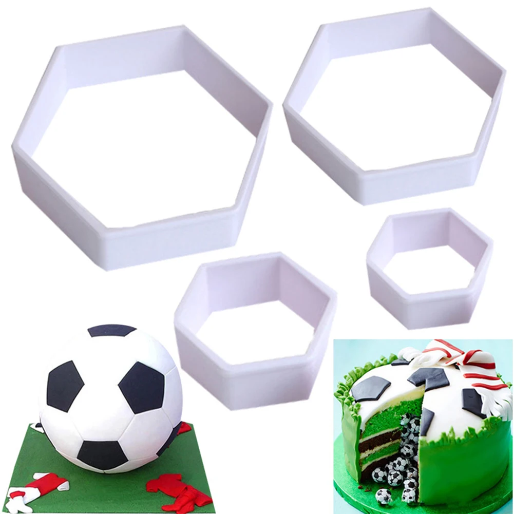 4 Pcs Football Plastic Cookie Cutter Sugar Fondant Cake Decoration Mold Kitchen Accessories Hot Reusable Soccer Fondant Molds
4 Pcs Football Plastic Cookie Cutter Sugar Fondant Cake Decoration Mold Kitchen Accessories Hot Reusable Soccer Fondant Molds