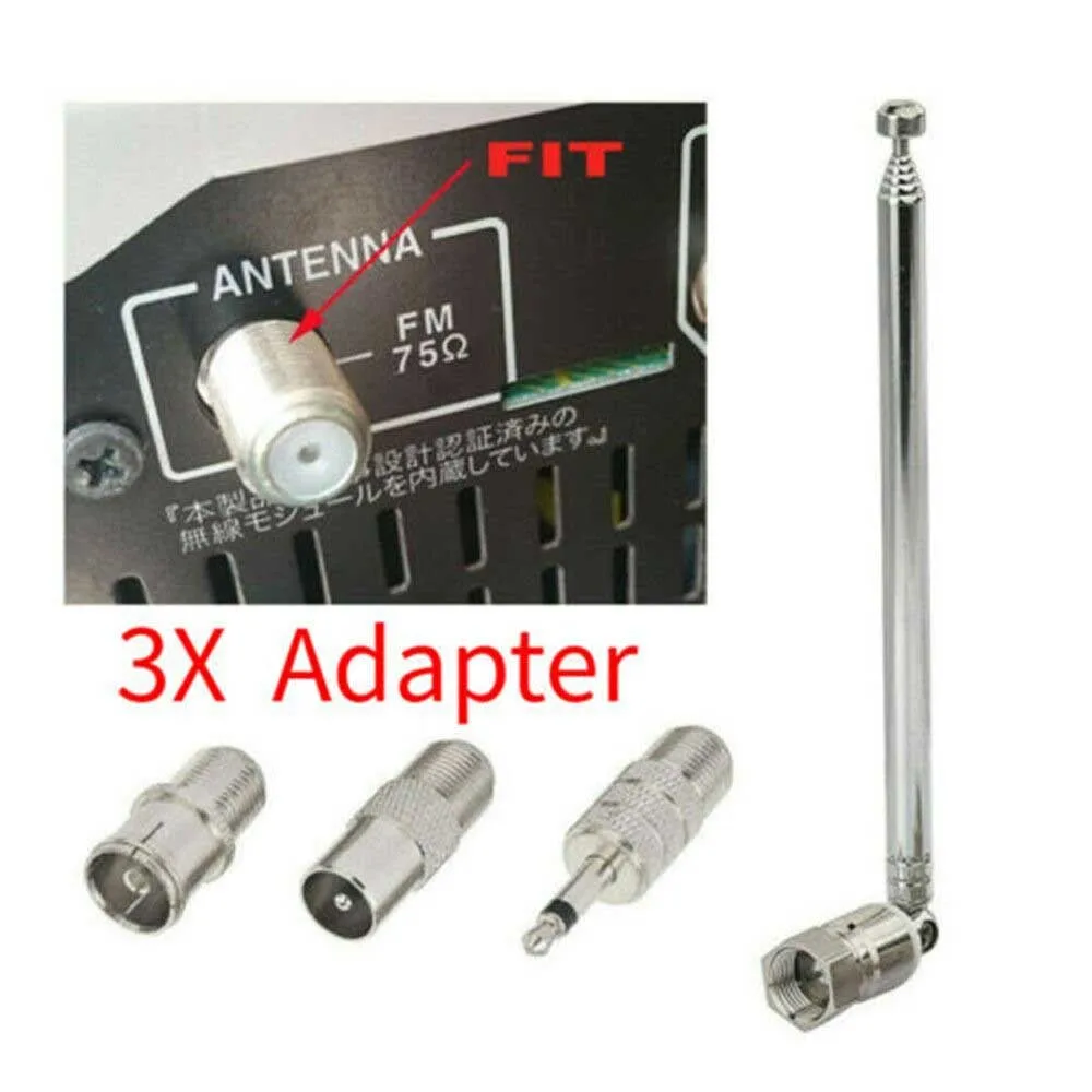 76cm Length Telescopic DAB FM Radio Aerial W 3 Adapter HiFi AV Receiver Mini System 4pcs/set Radio Antenna
76cm Length Telescopic DAB FM Radio Aerial W 3 Adapter HiFi AV Receiver Mini System 4pcs/set Radio Antenna