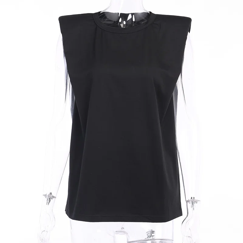 Sleeveless Shoulder Pads Loose Slim T-shirt Vest Women Women's Summer New Ladies Base Top
Sleeveless Shoulder Pads Loose Slim T-shirt Vest Women Women's Summer New Ladies Base Top