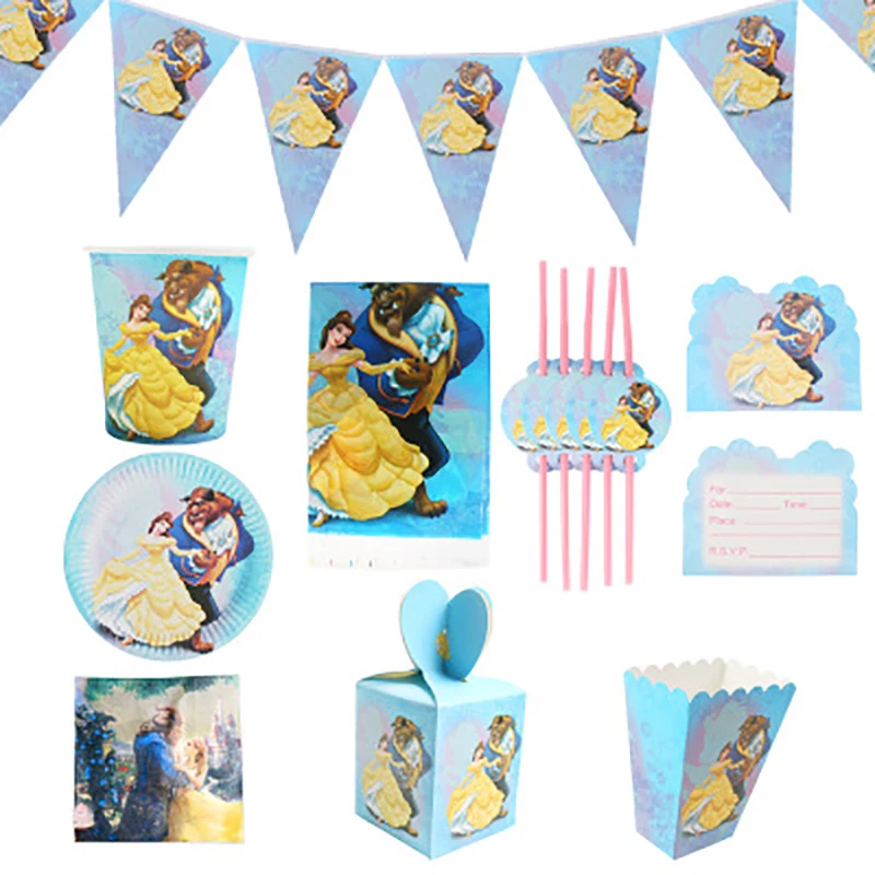 Beauty And Beast Disney Princess Theme Party Disposable Tableware Birthday Decorations Supplies Baby Shower Girls Favors Set
Beauty And Beast Disney Princess Theme Party Disposable Tableware Birthday Decorations Supplies Baby Shower Girls Favors Set
