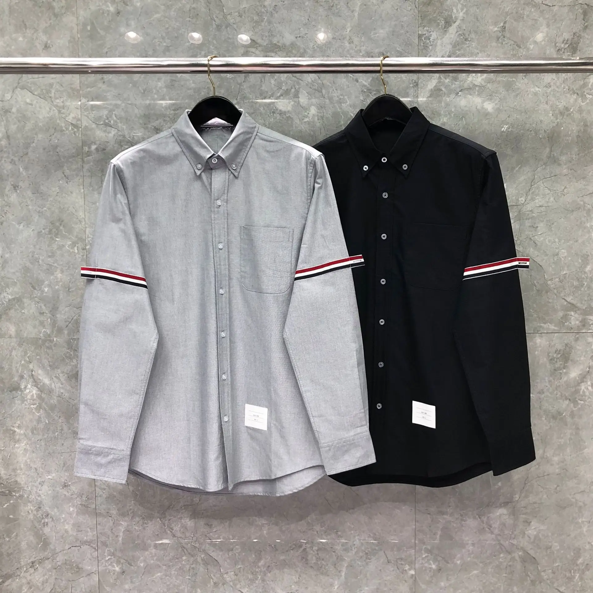 TB THOM BULUO Fashion Brand Shirts Men Slim Black Long Sleeve Casual Shirt Turn Down Collar Oxford Cuff ribbons Men's Clothing
TB THOM BULUO Fashion Brand Shirts Men Slim Black Long Sleeve Casual Shirt Turn Down Collar Oxford Cuff ribbons Men's Clothing