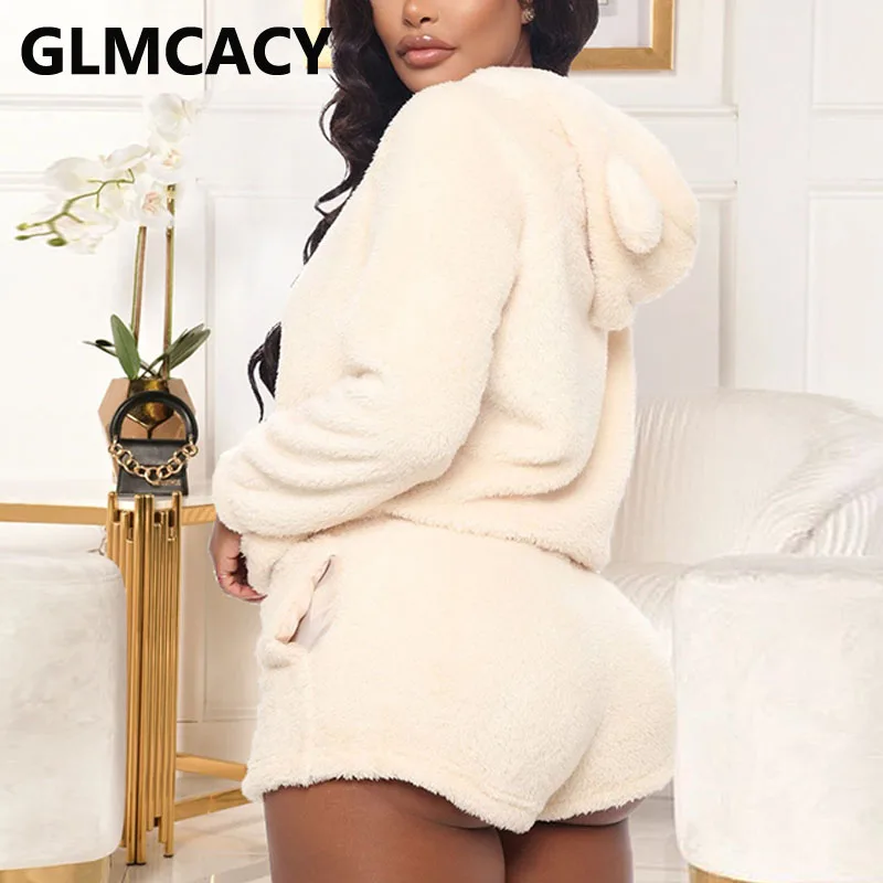 Women Two Piece Fuzzy Warm Suits Long Sleeve Hoodies & Bodycon Shorts Loungewear
Women Two Piece Fuzzy Warm Suits Long Sleeve Hoodies & Bodycon Shorts Loungewear