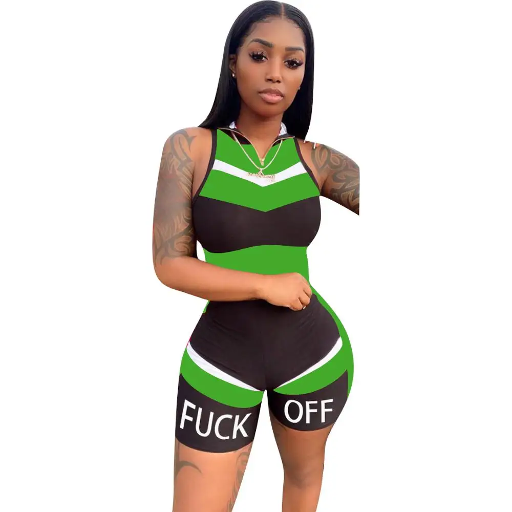 European summer stripe printed Jumpsuit fashion fit zipper sleeveless women's Vest shorts
European summer stripe printed Jumpsuit fashion fit zipper sleeveless women's Vest shorts