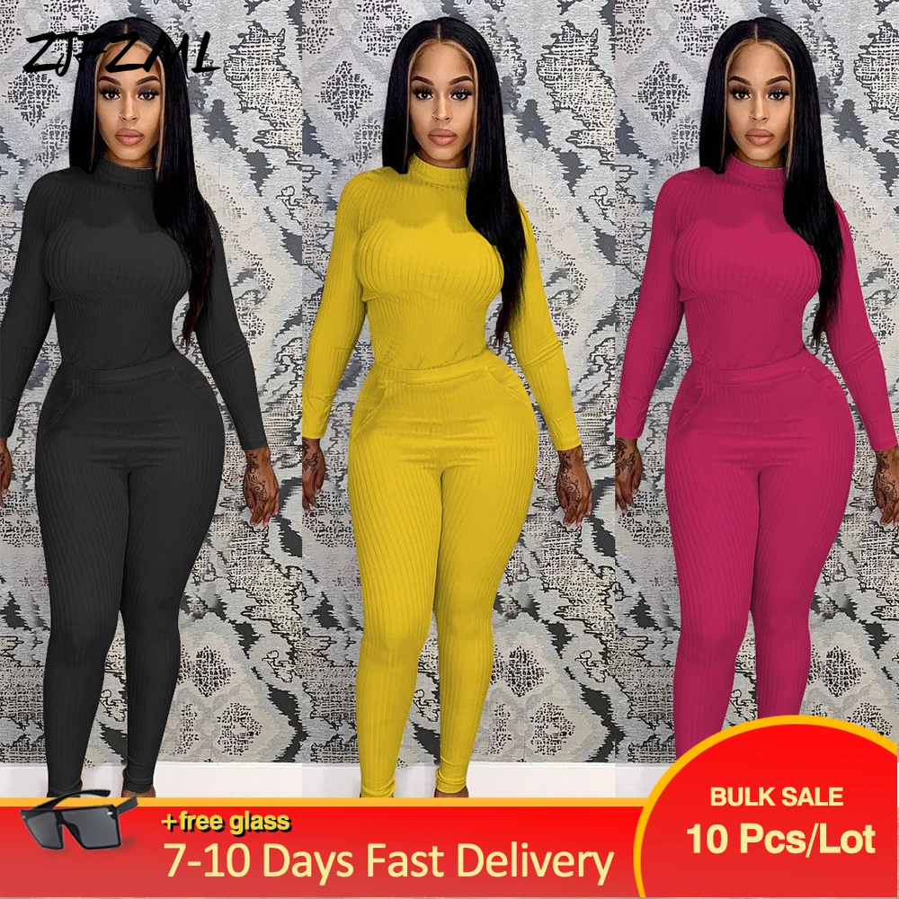 Bulk Items Wholesale Lots Spring Winter Women's Tracksuit Full Sleeve Ribbed Knitted Basic Tops & High Waist Pencil Pant Outfits
Bulk Items Wholesale Lots Spring Winter Women's Tracksuit Full Sleeve Ribbed Knitted Basic Tops & High Waist Pencil Pant Outfits