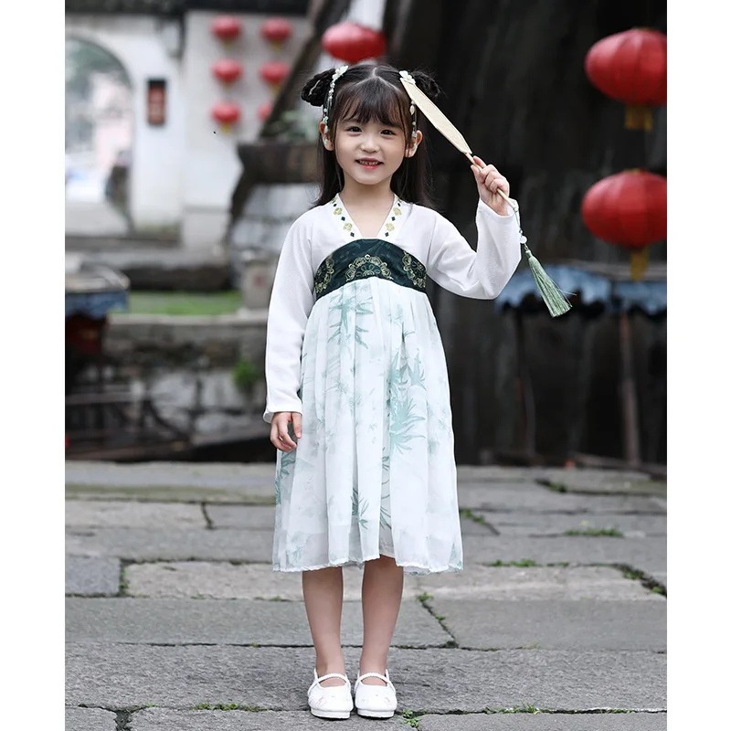 2019 Hanfu платье феи для маленьких девочек Древний китайский традиционный костюм в