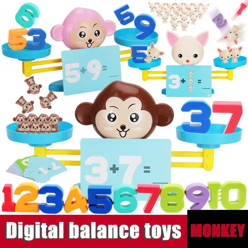 Monkey Digital Balance Scale Toy Early Learning Balance Children Enlightenment Digital Addition and Subtraction Math Scales Toys
Monkey Digital Balance Scale Toy Early Learning Balance Children Enlightenment Digital Addition and Subtraction Math Scales Toys