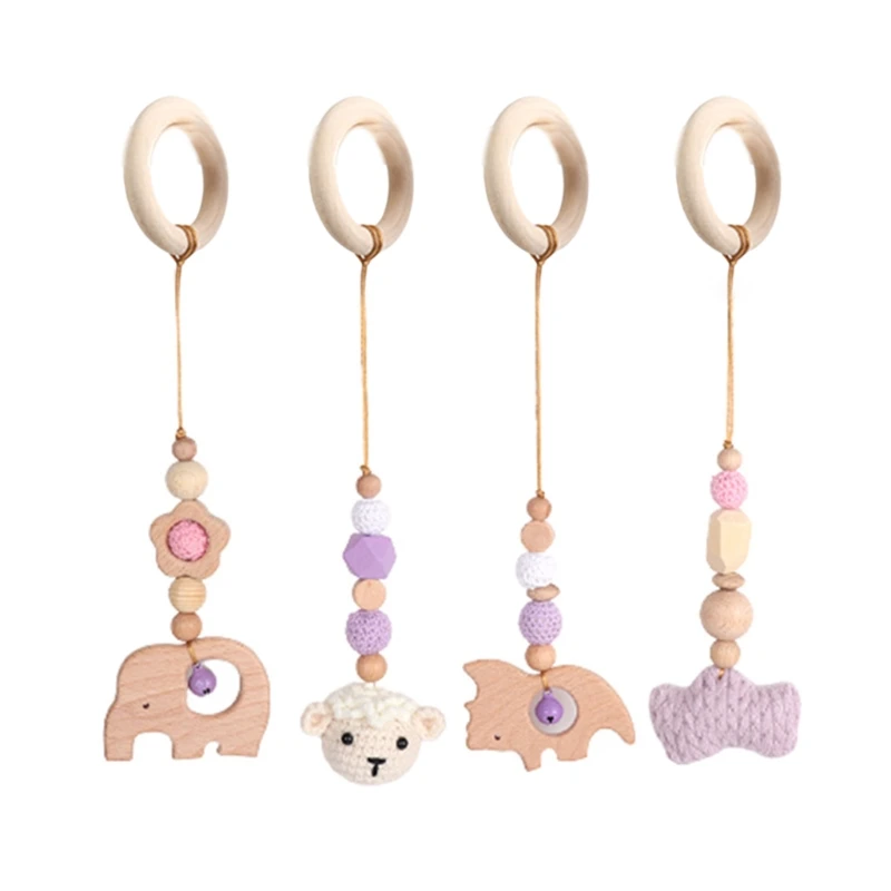 4 Pcs/Set Baby Gym Frame Pendants Crochet Rattle Wooden Teether Infant Newborn Teething Nursing Toys Shower Gifts
4 Pcs/Set Baby Gym Frame Pendants Crochet Rattle Wooden Teether Infant Newborn Teething Nursing Toys Shower Gifts