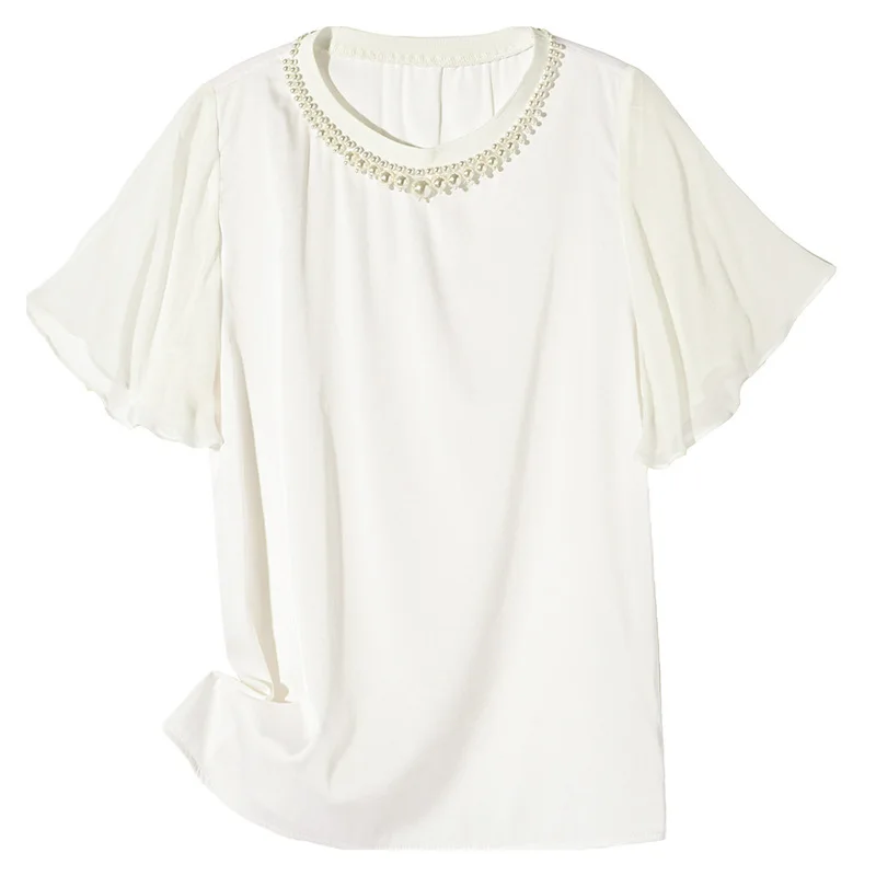 Round Neck Panel Flounced Sleeves Silk Shirt Women's Solid Color Loose Top 2020 Fashion New Style Top
Round Neck Panel Flounced Sleeves Silk Shirt Women's Solid Color Loose Top 2020 Fashion New Style Top