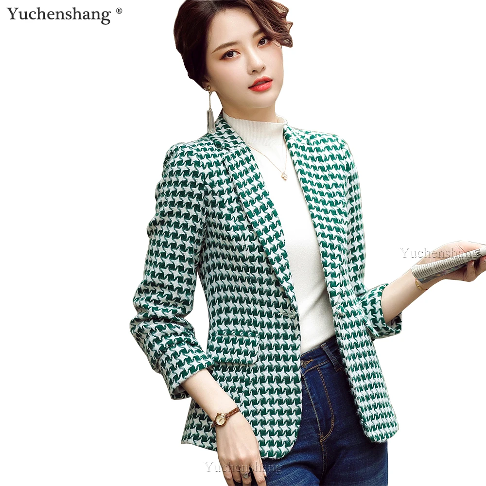 Fashion 2020 Slim Blazer Jacket Women's Green Black Plaid Coat New Female Ladies Girl Casual Winter Fall Wear Size S-4XL Tops
Fashion 2020 Slim Blazer Jacket Women's Green Black Plaid Coat New Female Ladies Girl Casual Winter Fall Wear Size S-4XL Tops