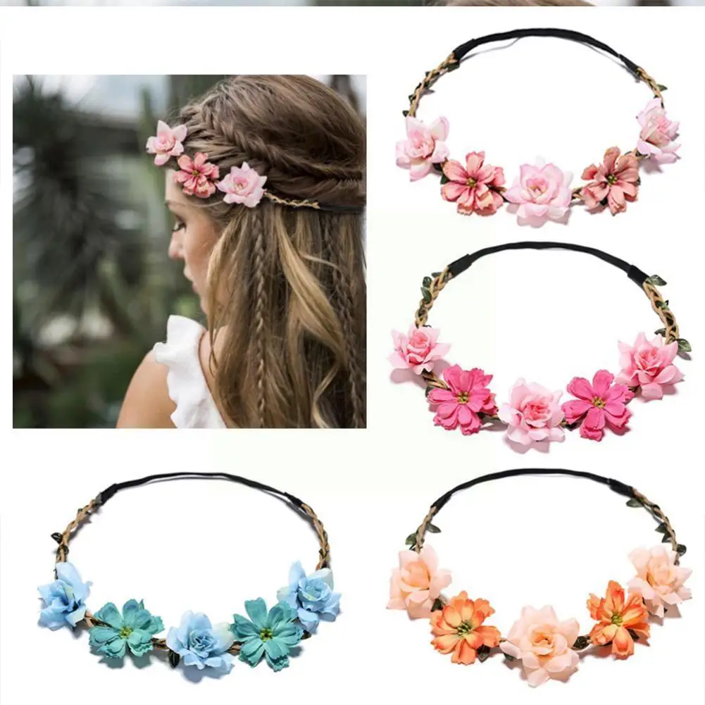 

Весенние богемные Цветочные короны Molans 2021, пляжные Гавайские венки, новые свадебные цветочные розы, строительные венки B2u0