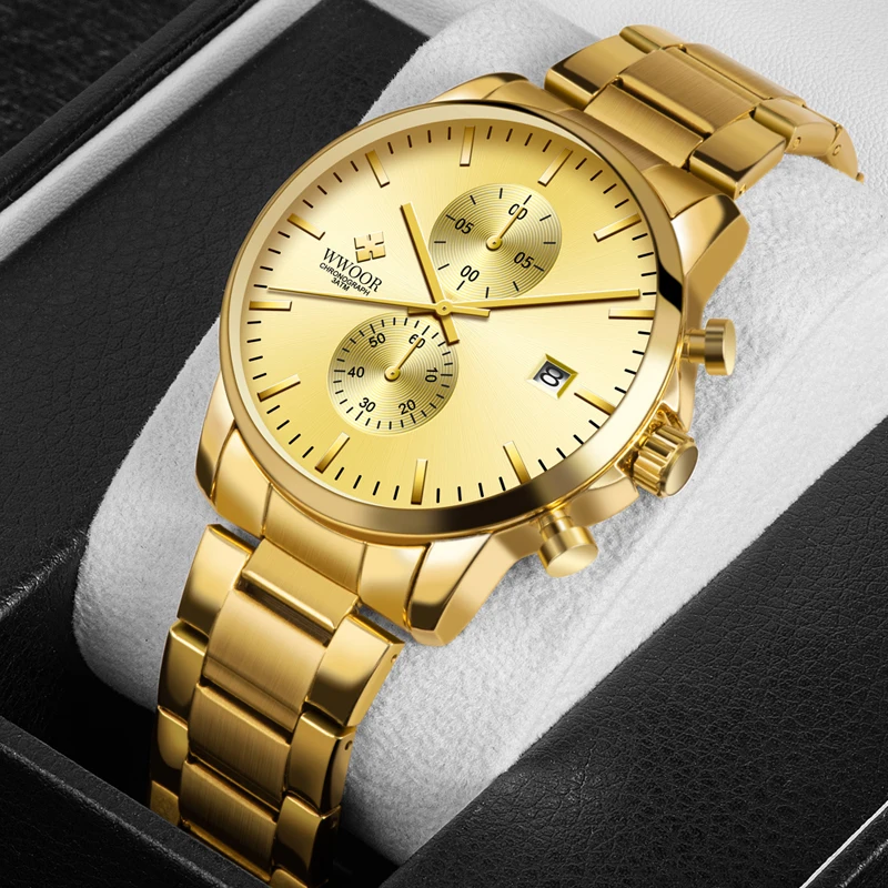 WWOOR Watch For Mens New Design Quartz Clock Men Stainless Steel Sports Chronograph Luxury Wristwatch for Male Relogio Masculino
WWOOR Watch For Mens New Design Quartz Clock Men Stainless Steel Sports Chronograph Luxury Wristwatch for Male Relogio Masculino