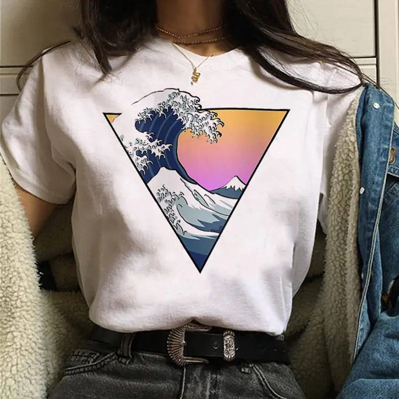 Летняя женская футболка Vaporwave, топы, эстетическая футболка, мультяшная Футболка Harajuku Graphic, Корейская женская футболка
Летняя женская футболка Vaporwave, топы, эстетическая футболка, мультяшная Футболка Harajuku Graphic, Корейская женская футболка