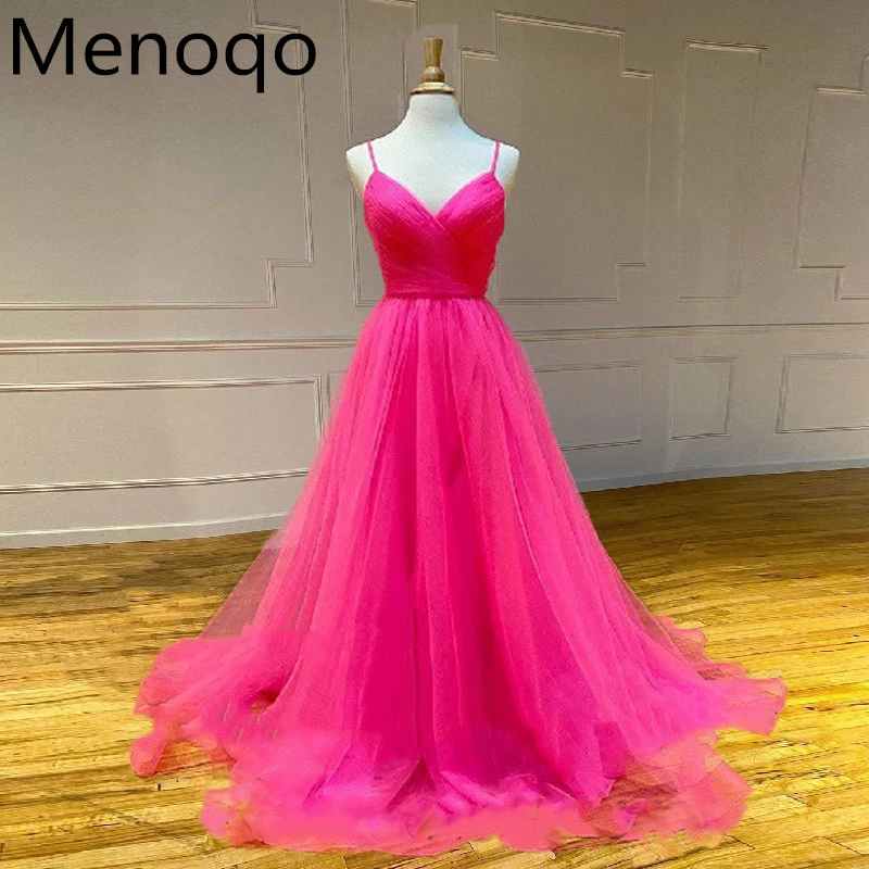 Tulle Prom Dresses Spaghetti straps Sweetheart Evening Gowns Long Sweep Train Lace Up Back Women Evening Dresses Graduation 2020
Tulle Prom Dresses Spaghetti straps Sweetheart Evening Gowns Long Sweep Train Lace Up Back Women Evening Dresses Graduation 2020