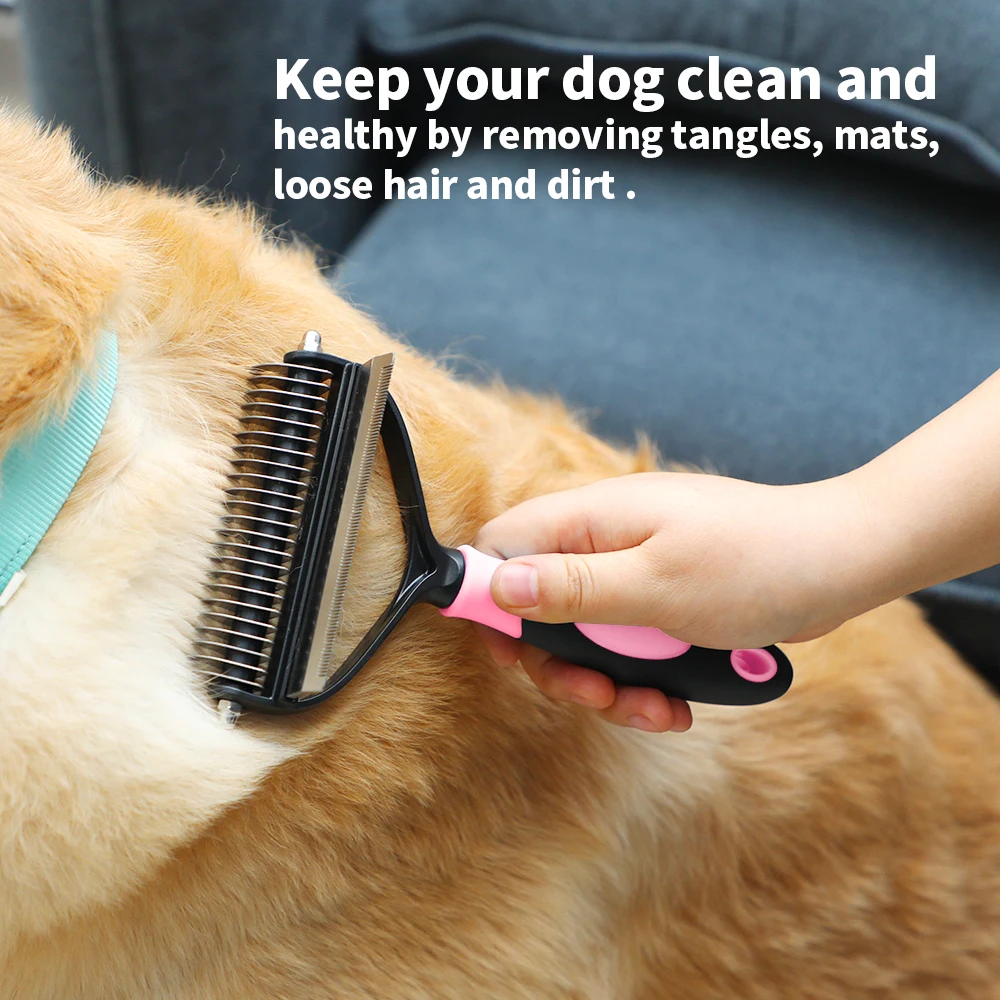 Pet grooming Cleaning Tool 2 in 1 Pet Comb Combining Open Knot Hair and Removal dog Hair Comb
Pet grooming Cleaning Tool 2 in 1 Pet Comb Combining Open Knot Hair and Removal dog Hair Comb