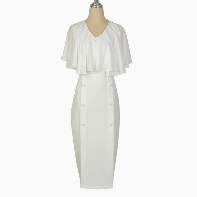 V-Neck White Chiffon Dress Women Ruffles High Waist Long Midi Dress Double Breasted Straight Party Dress Elegant Office C596
V-Neck White Chiffon Dress Women Ruffles High Waist Long Midi Dress Double Breasted Straight Party Dress Elegant Office C596