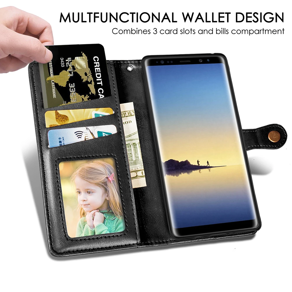 Кожаный чехол-книжка для телефона Samsung Galaxy J3 J5 J7 Pro J2 J4 J6 Prime Plus J510 J710 G530 Grand prime S10 lite