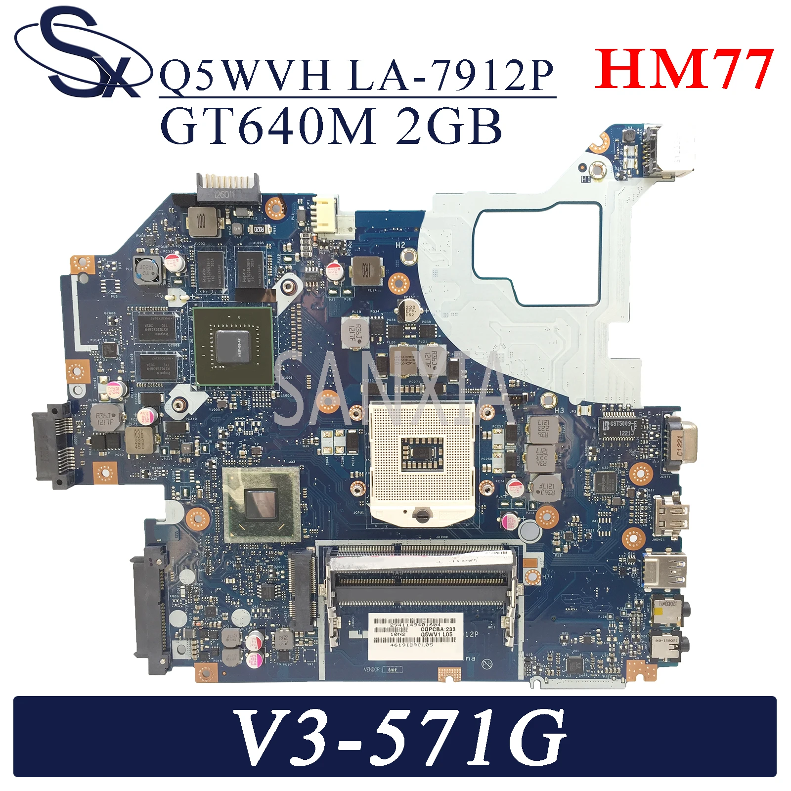 KEFU Q5WVH LA-7912P Laptop motherboard for ACER Aspire E1-571G V3-571G original mainboard HM77 GT640M
KEFU Q5WVH LA-7912P Laptop motherboard for ACER Aspire E1-571G V3-571G original mainboard HM77 GT640M