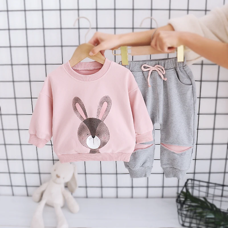 Spring And Autumn Cute Girl Pink Top Gray Trousers Solid Color Round Neck Suit 0-4T
Spring And Autumn Cute Girl Pink Top Gray Trousers Solid Color Round Neck Suit 0-4T