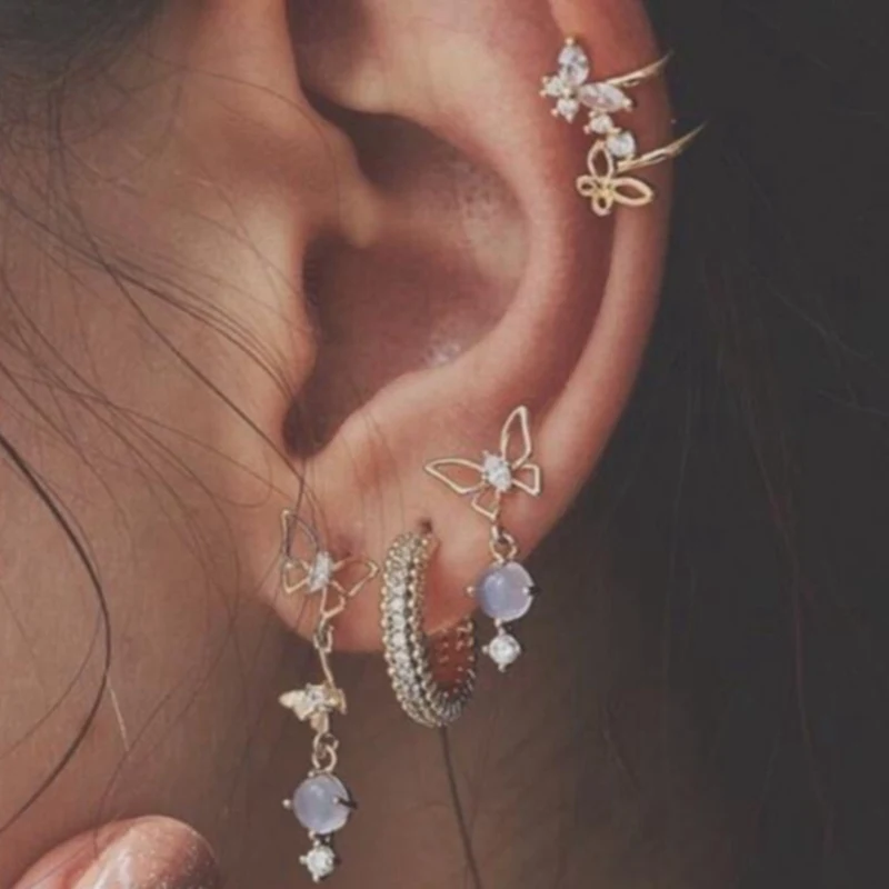 5 Pcs/Set Vintage Gold Animal Alloy Crystal Stud Earrings Fashion Butterfly Earrings For Women
5 Pcs/Set Vintage Gold Animal Alloy Crystal Stud Earrings Fashion Butterfly Earrings For Women
