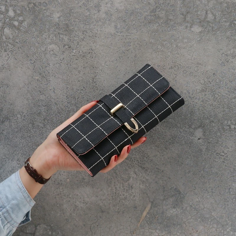 Women Fashion Matte Leather Wallet Female Long Lattice Hasp Multifunction Three Fold Coin Purses Ladies Card Holder Phone Bag
Women Fashion Matte Leather Wallet Female Long Lattice Hasp Multifunction Three Fold Coin Purses Ladies Card Holder Phone Bag