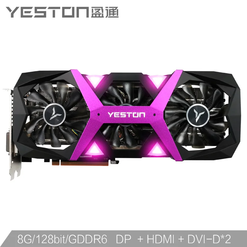 Yeston Radeon RX5500XT GPU 8G/128 бит/DDR6/7nm PCI Express 4 0 видеоигровая видеокарта HDMI + DP DVI D * 2 для