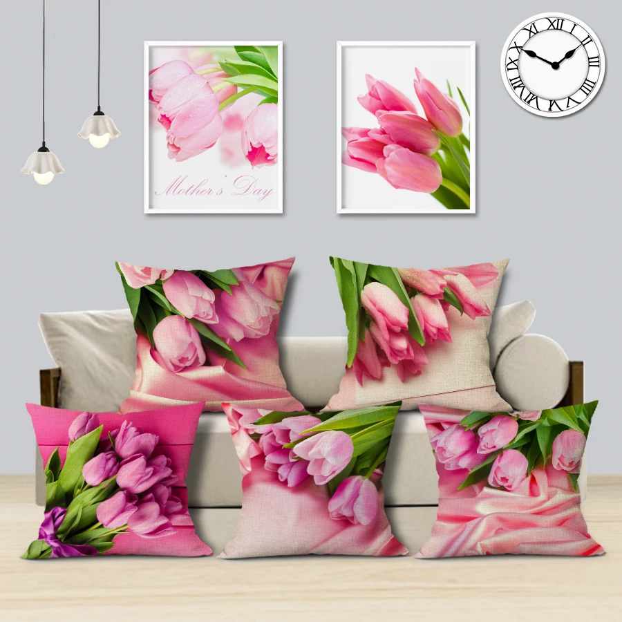 Romantic Valentine's Day Pink Flower Tulip Linen Cushion Cover Decorative for Sofa Car Chair Home Decor Pillow Case
Romantic Valentine's Day Pink Flower Tulip Linen Cushion Cover Decorative for Sofa Car Chair Home Decor Pillow Case