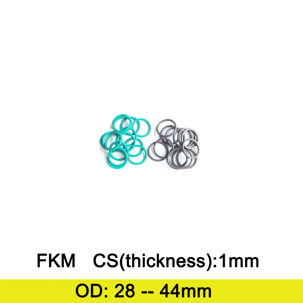 FKM Rubber O Ring Gasket C/S 1mm Thickness OD 28/29/30/31/32/33/34/35/36/37/38/39/40/41/42/43/44mm Fluolrine Seal Ring Washer
FKM Rubber O Ring Gasket C/S 1mm Thickness OD 28/29/30/31/32/33/34/35/36/37/38/39/40/41/42/43/44mm Fluolrine Seal Ring Washer