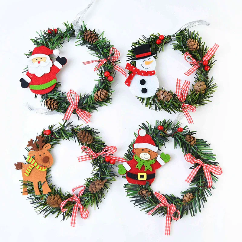 1pc 13cm Cute Mini Christmas Wreath Garland Snowman Santa Claus Deer Bear Xmas Tree Wall Hanging Ornaments Artificial Decoration
1pc 13cm Cute Mini Christmas Wreath Garland Snowman Santa Claus Deer Bear Xmas Tree Wall Hanging Ornaments Artificial Decoration