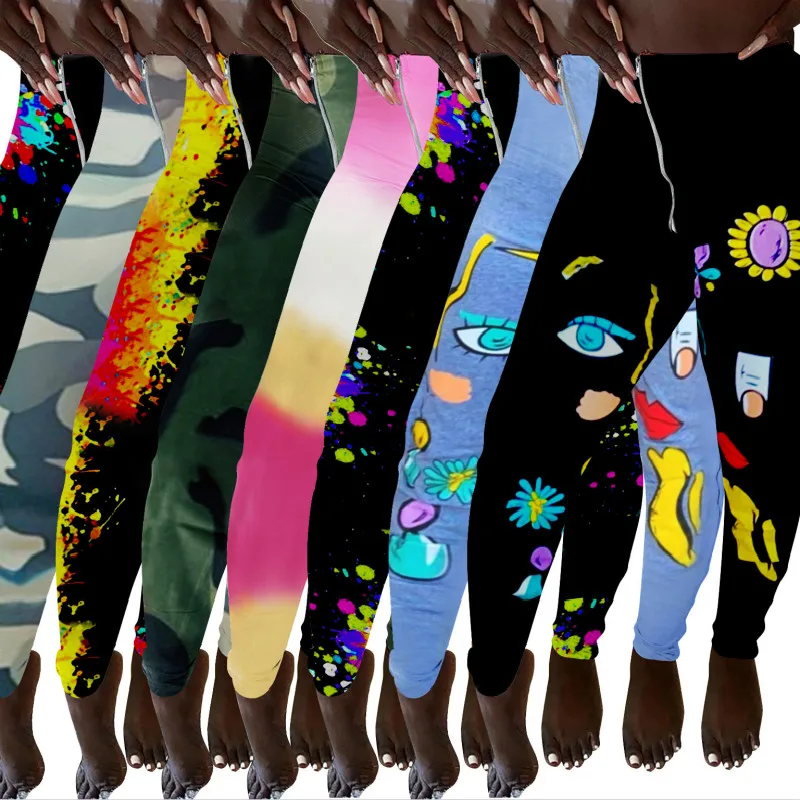 2020 Autumn Women Trousers Hot Style Model Skinny High Waist Zipper Print European And American Fashion Slit Bell-bottom
2020 Autumn Women Trousers Hot Style Model Skinny High Waist Zipper Print European And American Fashion Slit Bell-bottom