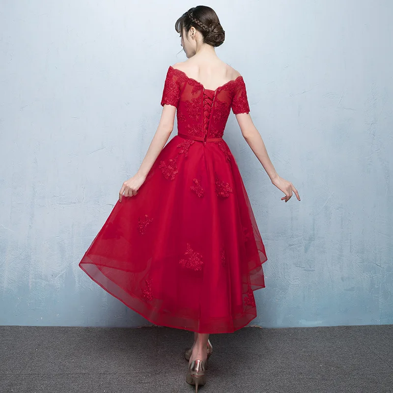 Burgundy Women Slash Neck Party Dress Fashion Wedding Banquet Bride Chinese style Elegant Prom Short Mesh Gown Vestido XS-3XL
Burgundy Women Slash Neck Party Dress Fashion Wedding Banquet Bride Chinese style Elegant Prom Short Mesh Gown Vestido XS-3XL