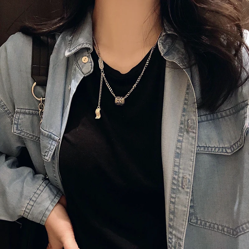 Harajuku Fashion Simple Stainless Steel Necklace For Women Punk Cuban link chain Chinese Pendant Chokers Fine Hip Hop Jewelry
Harajuku Fashion Simple Stainless Steel Necklace For Women Punk Cuban link chain Chinese Pendant Chokers Fine Hip Hop Jewelry