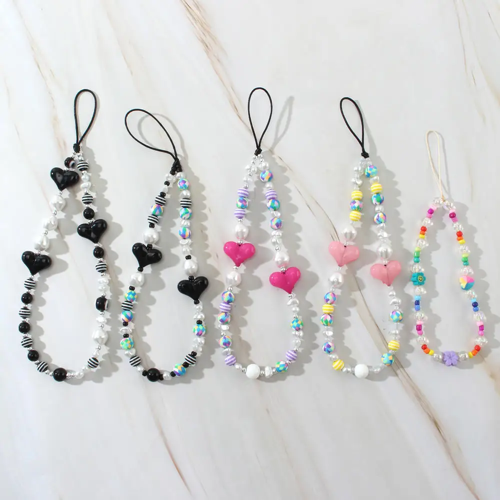 Summer Heart Pearl Beads Mobile Phone Chain Anti-lost Lanyards for Women Girls Bohemia Rope For Cellphone Case Hanging Cord
Summer Heart Pearl Beads Mobile Phone Chain Anti-lost Lanyards for Women Girls Bohemia Rope For Cellphone Case Hanging Cord