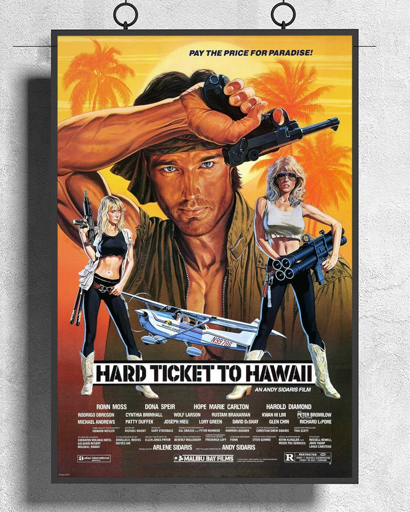 Фото L466 жесткий билет на Гавайский фильм XXX эксплуатации vhs Эра шелковая ткань плакат