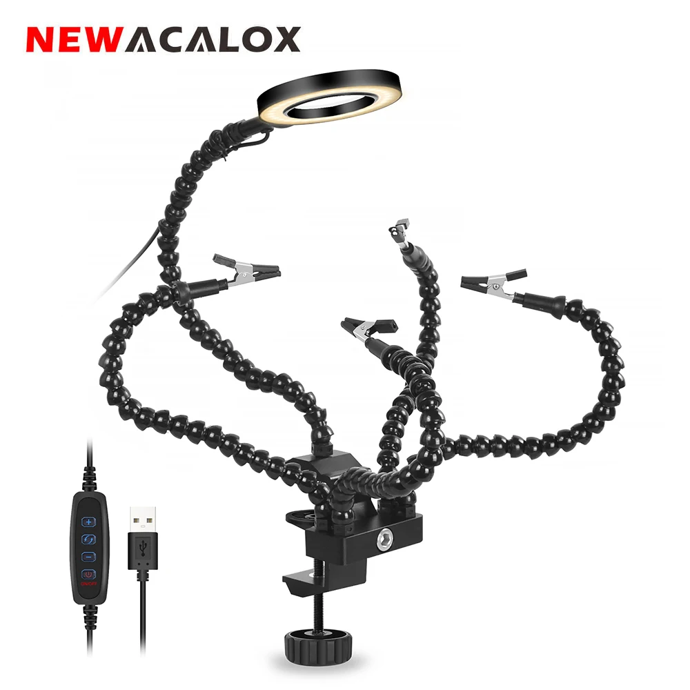 NEWACALOX Welding Third Hand with 3X LED Magnifying Glass Desk Clamp Soldering Lamp Illuminated Magnifier PCB Holder Repair Tool
NEWACALOX Welding Third Hand with 3X LED Magnifying Glass Desk Clamp Soldering Lamp Illuminated Magnifier PCB Holder Repair Tool