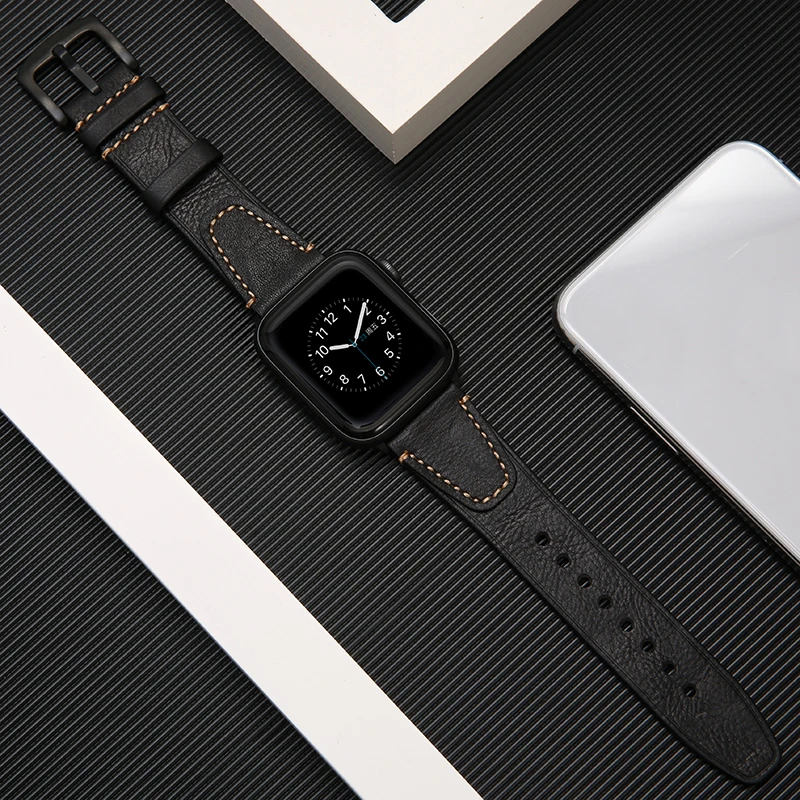 Ремешок для часов из натуральной кожи Apple Watch 4/5/38/42/40/44 мм | Наручные часы
