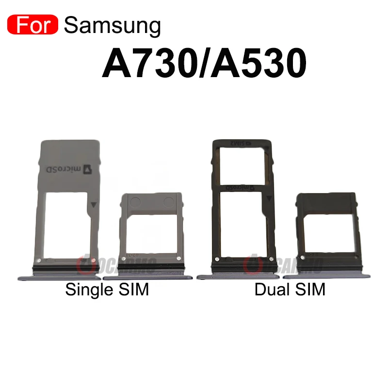 Лоток для SIM-карты Samsung Galaxy A730 A530 A8 Plus 2018 устройство чтения двух и одинарных SIM-карт
