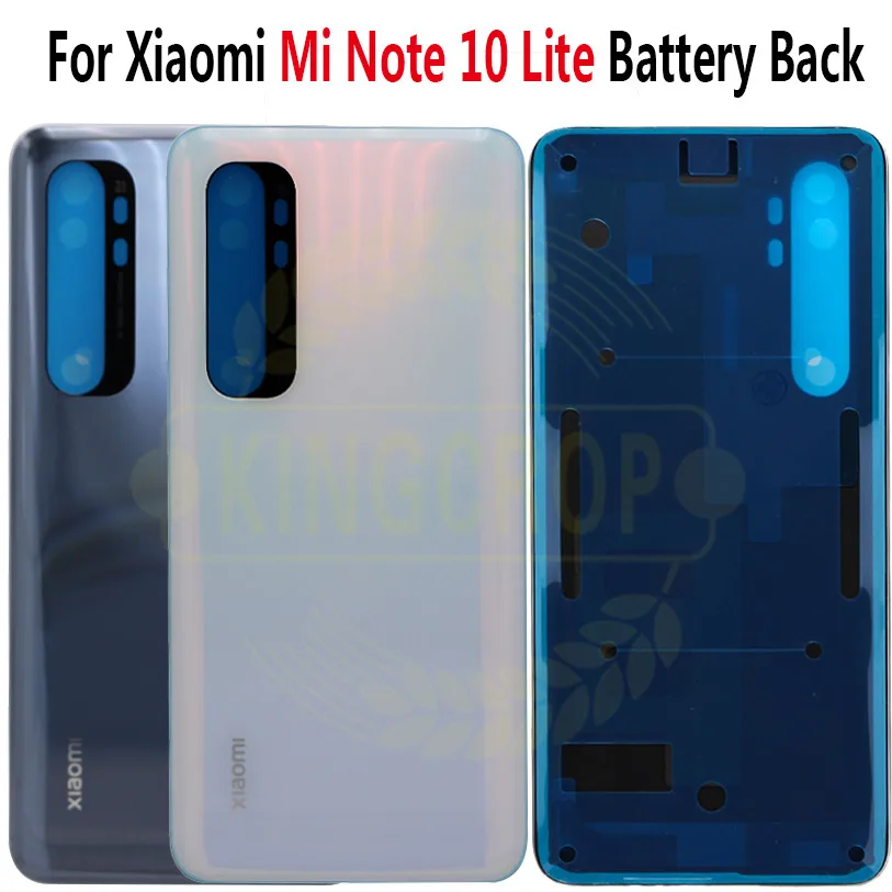 Задняя крышка батарейного отсека для Xiaomi mi Note 10 Lite Задний Корпус в сборе Note10 M1910F4G