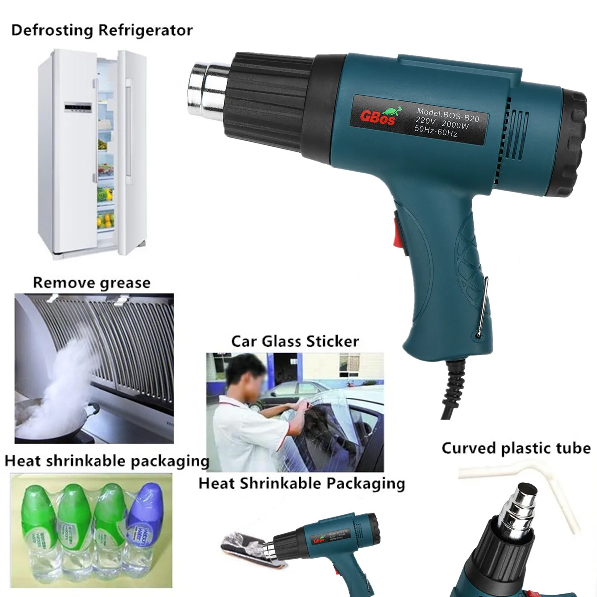 2000W Electric Hot Air Heating Gun Adjustable Temperature Power Tool Set + 4 Nozzles
2000W Electric Hot Air Heating Gun Adjustable Temperature Power Tool Set + 4 Nozzles