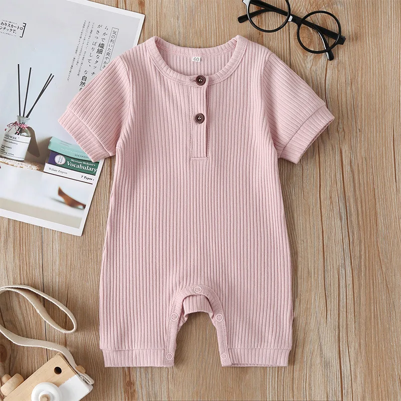 Summer baby solid color short-sleeved short-climbing one-piece suit for European and American boys and girls
Summer baby solid color short-sleeved short-climbing one-piece suit for European and American boys and girls