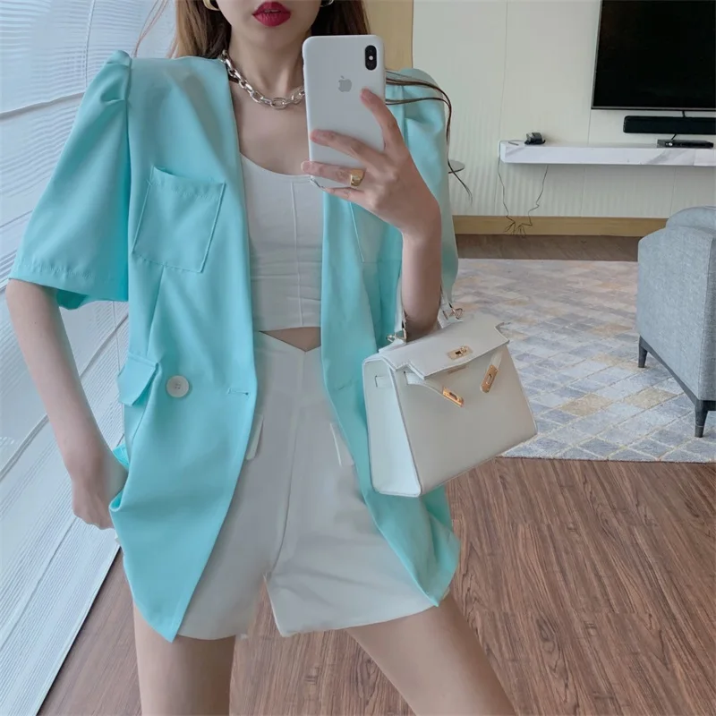Loose-Fitting Summer V-Neck Retro Jackets Hot 2021 Streetwear Chic Elegant Femme Blazers Vintage Women New Tops OL Coats
Loose-Fitting Summer V-Neck Retro Jackets Hot 2021 Streetwear Chic Elegant Femme Blazers Vintage Women New Tops OL Coats