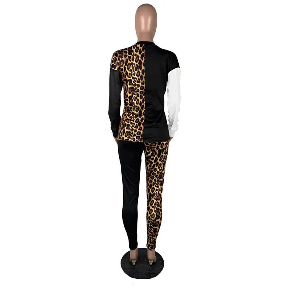 Women Tracksuits Leopard Patchwork Outfits Spring High Waist Skinny Pants O-neck Long Sleeve Pullover Two Piece Sets
Women Tracksuits Leopard Patchwork Outfits Spring High Waist Skinny Pants O-neck Long Sleeve Pullover Two Piece Sets