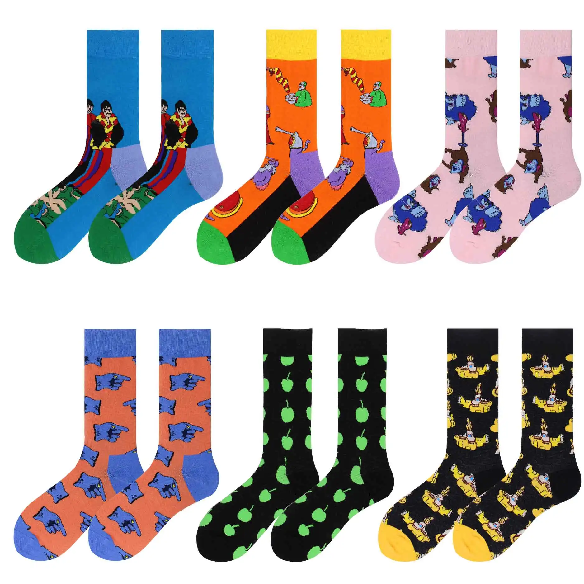 Новинка 2019 happysocks весенне осенняя пара носков из чесаного хлопка сохраняет тепло