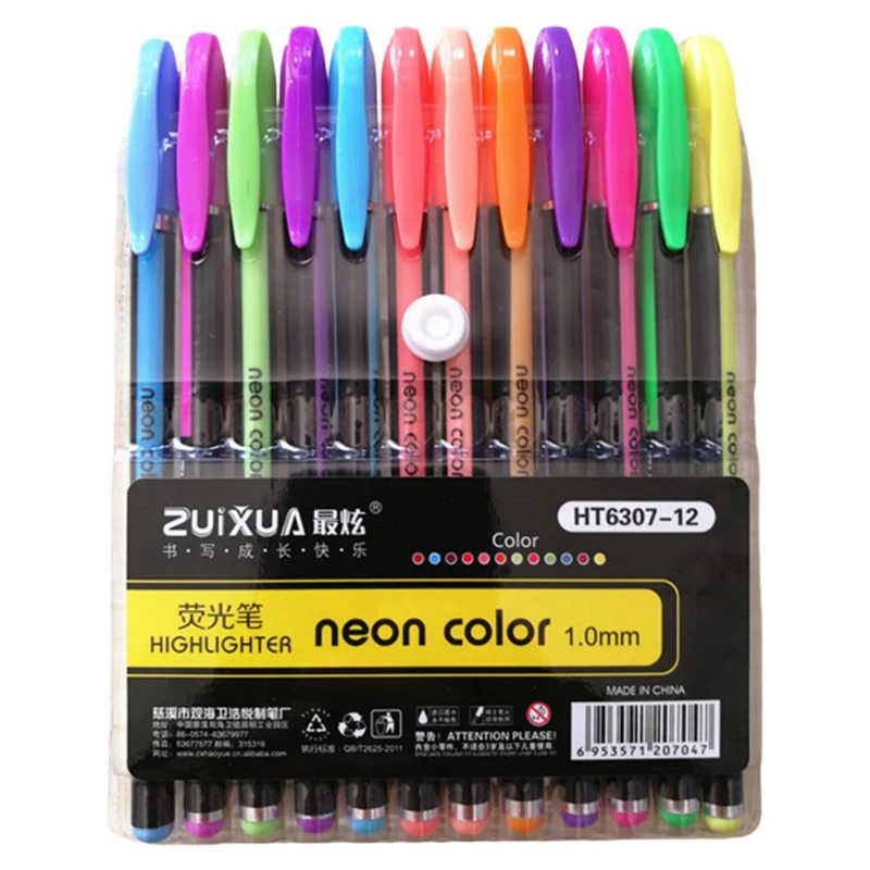 12 Colors Gel Pen Set Glitter Highlighter Pastel Pens for School Office Coloring
12 Colors Gel Pen Set Glitter Highlighter Pastel Pens for School Office Coloring